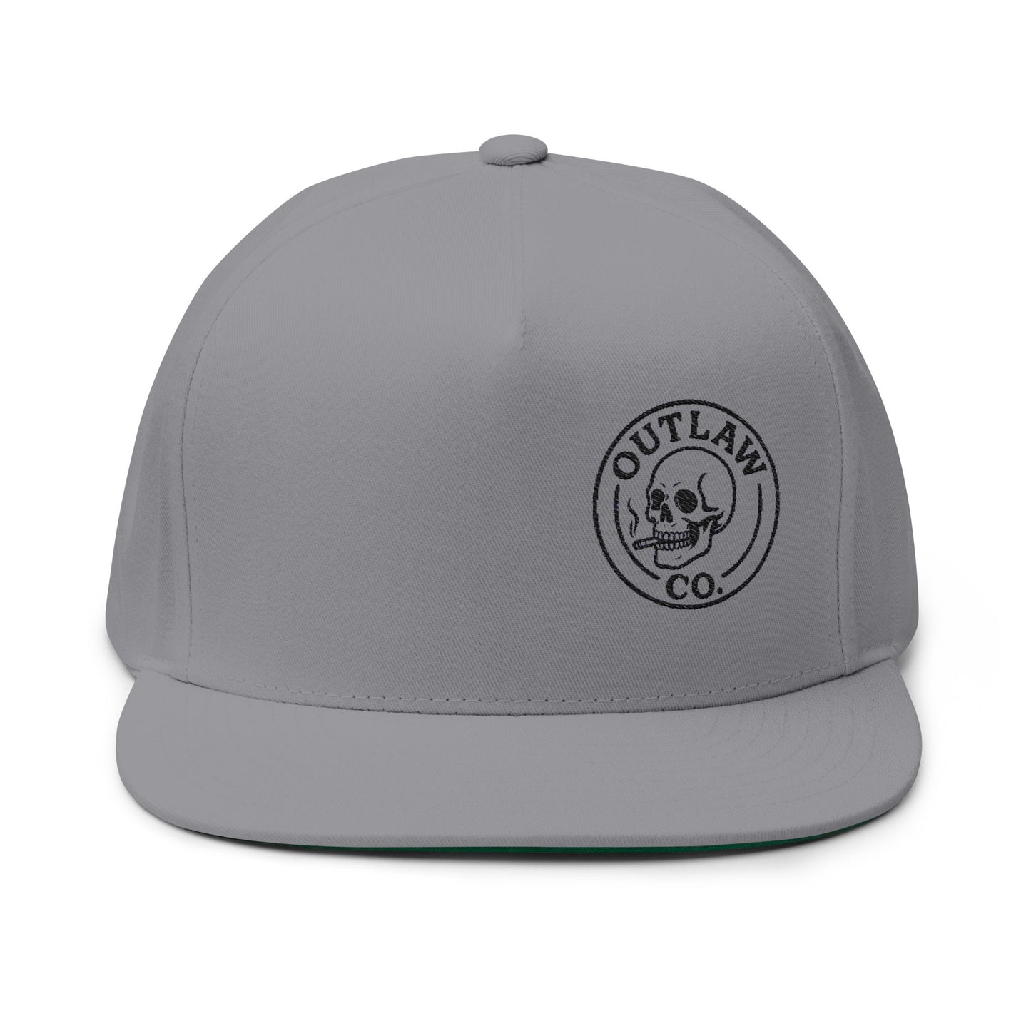 Skull Embroidered Flat Bill Cap | Trendy Headwear for Outlaws, Perfect for Street Style, Festivals, and Everyday Wear