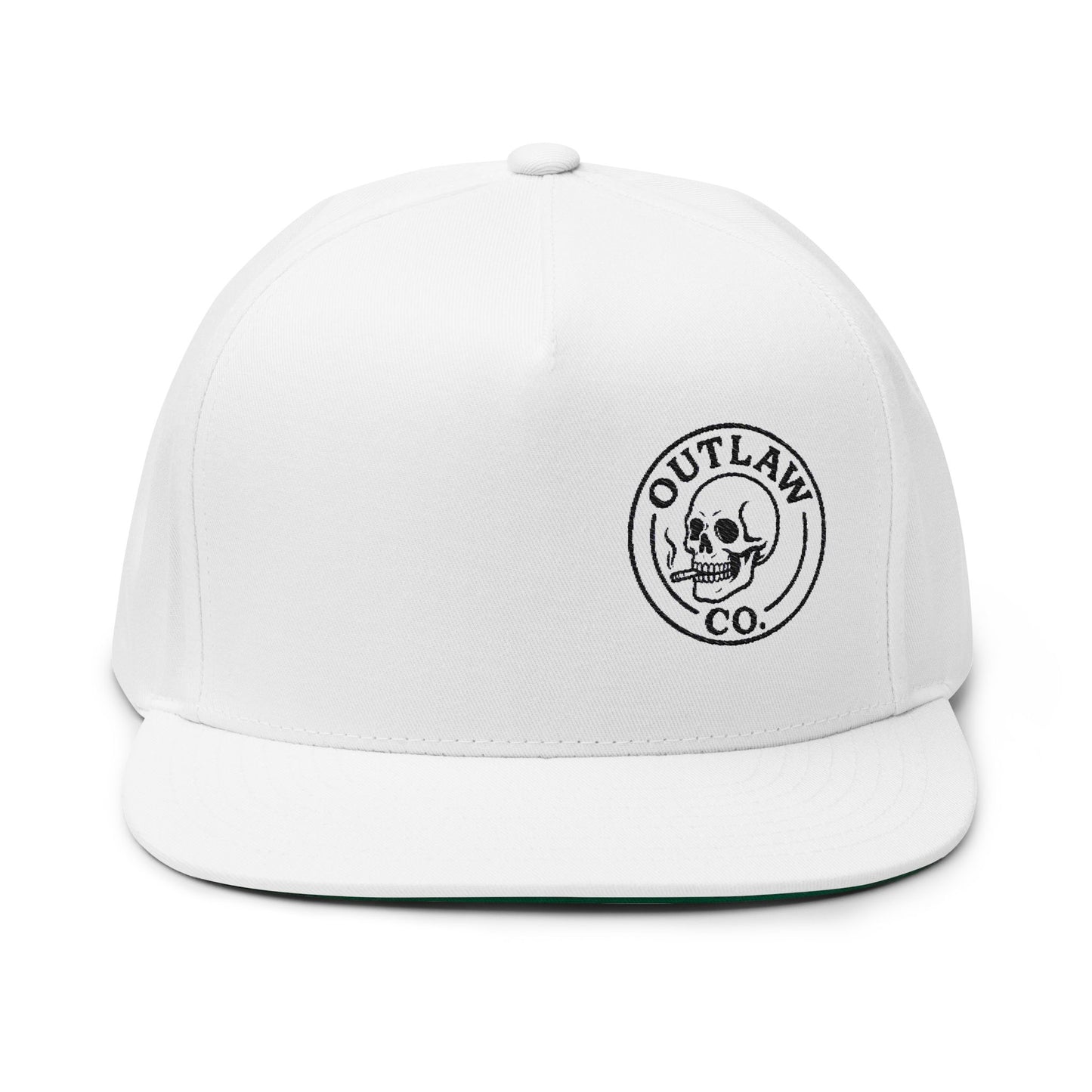 Skull Embroidered Flat Bill Cap | Trendy Headwear for Outlaws, Perfect for Street Style, Festivals, and Everyday Wear