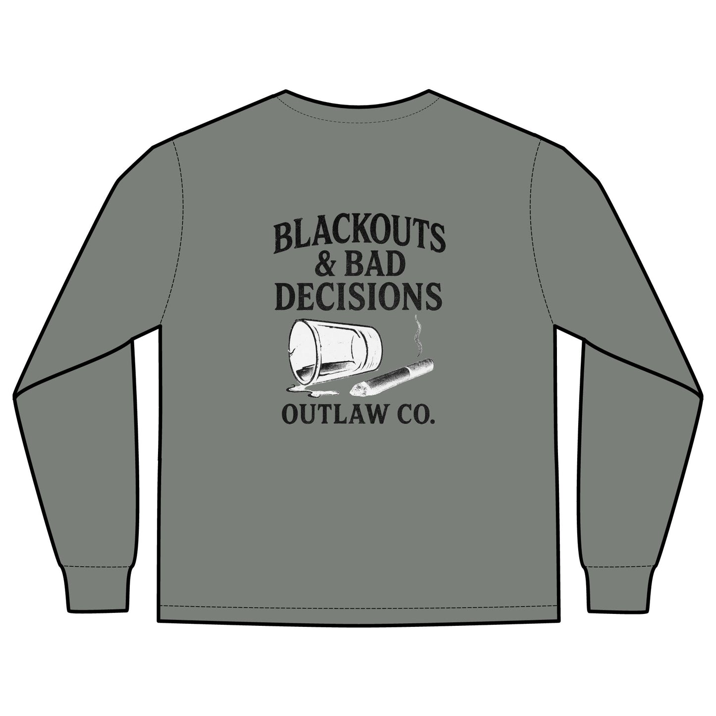 Blackouts & Bad Decisions Long Sleeve Pocket Shirt