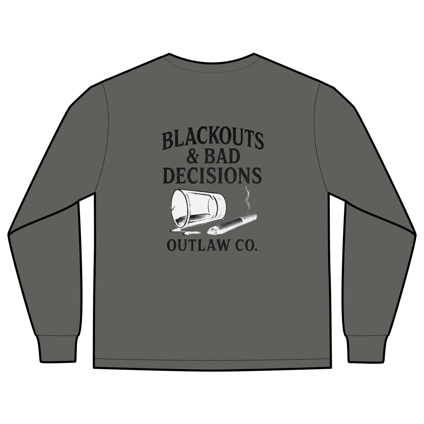 Blackouts & Bad Decisions Long Sleeve Pocket Shirt