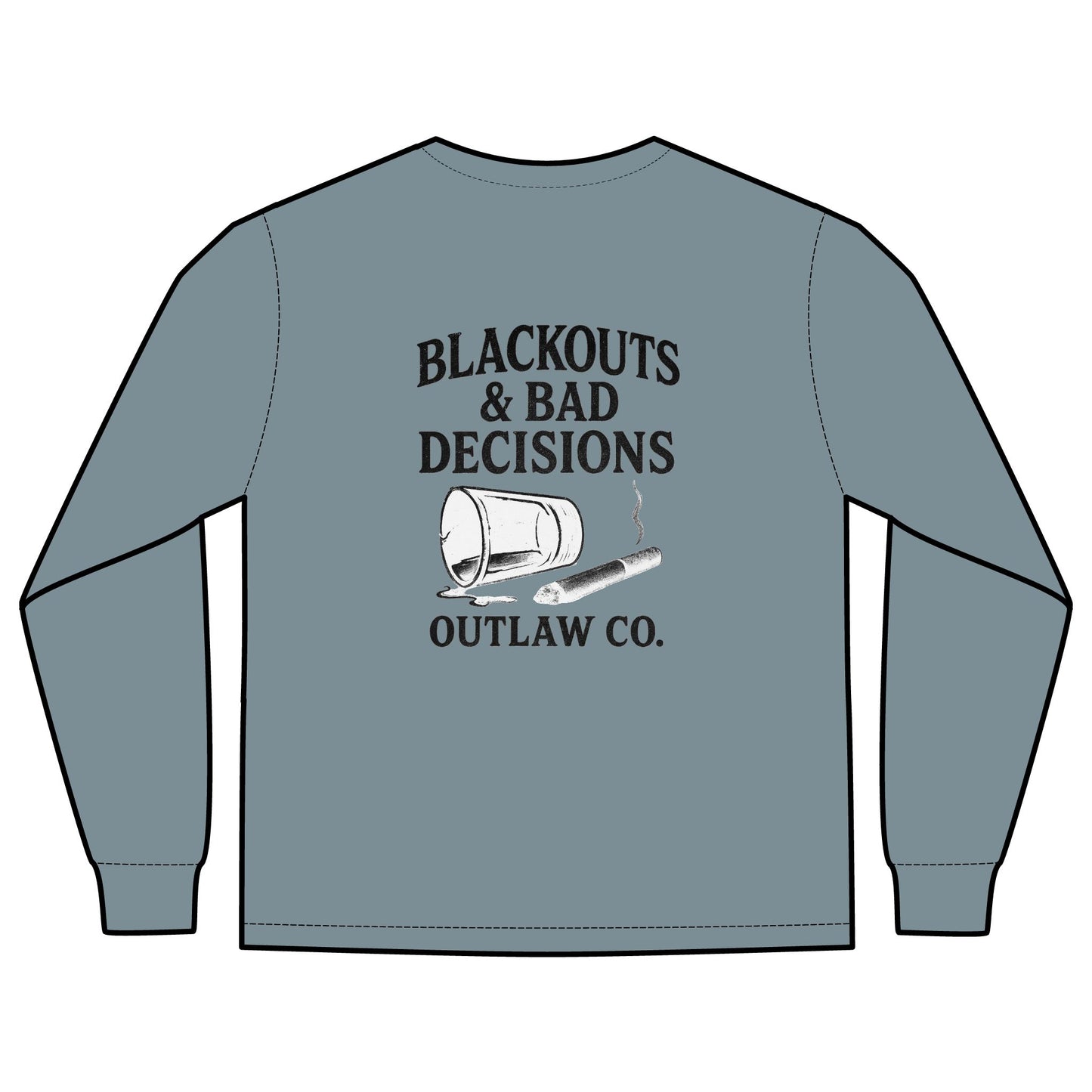 Blackouts & Bad Decisions Long Sleeve Pocket Shirt