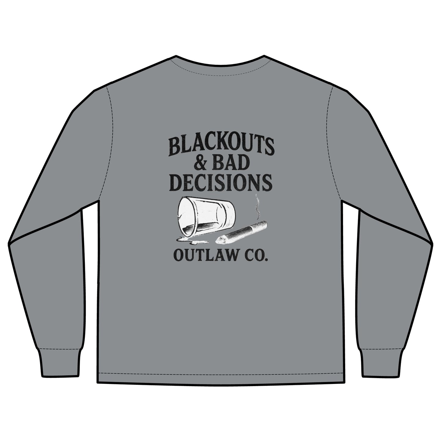 Blackouts & Bad Decisions Long Sleeve Pocket Shirt
